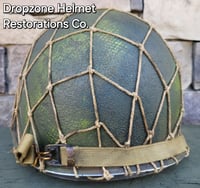 Image 6 of WWII M2 Airborne Helmet 55st PIB D-bale Front Seam Paratrooper Liner Southern France