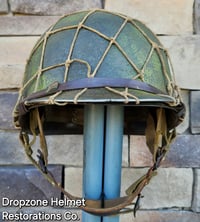 Image 5 of WWII M2 Airborne Helmet 55st PIB D-bale Front Seam Paratrooper Liner Southern France