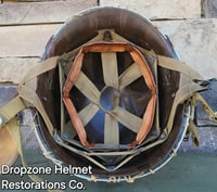 Image 14 of WWII M2 Airborne Helmet 55st PIB D-bale Front Seam Paratrooper Liner Southern France