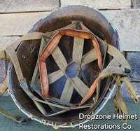 Image 16 of WWII M2 Airborne Helmet 55st PIB D-bale Front Seam Paratrooper Liner Southern France