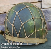 Image 8 of WWII M2 Airborne Helmet 55st PIB D-bale Front Seam Paratrooper Liner Southern France