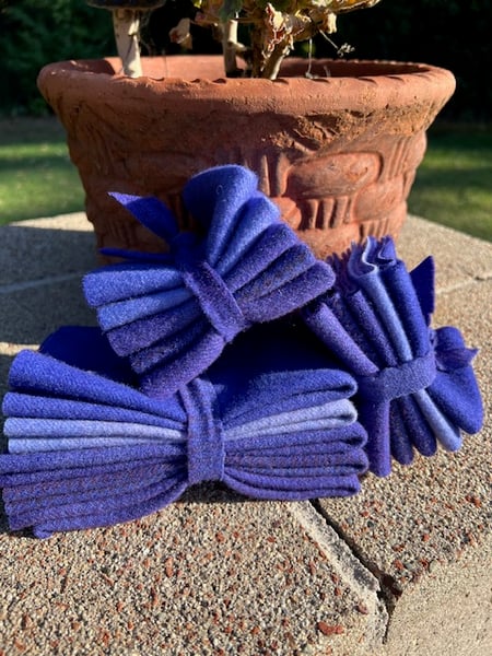 Image of Periwinkle Hand Dyed Wool Bundles