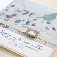 Image 2 of Handmade Wedding Card. Personalised Wedding Card. Congratulations Card. Blue Bird.