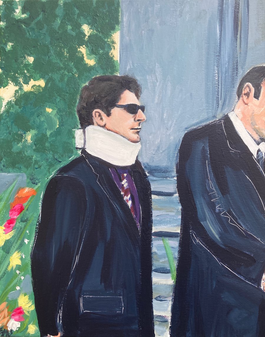 Image of Jackie Aprile snr’s funeral original painting 