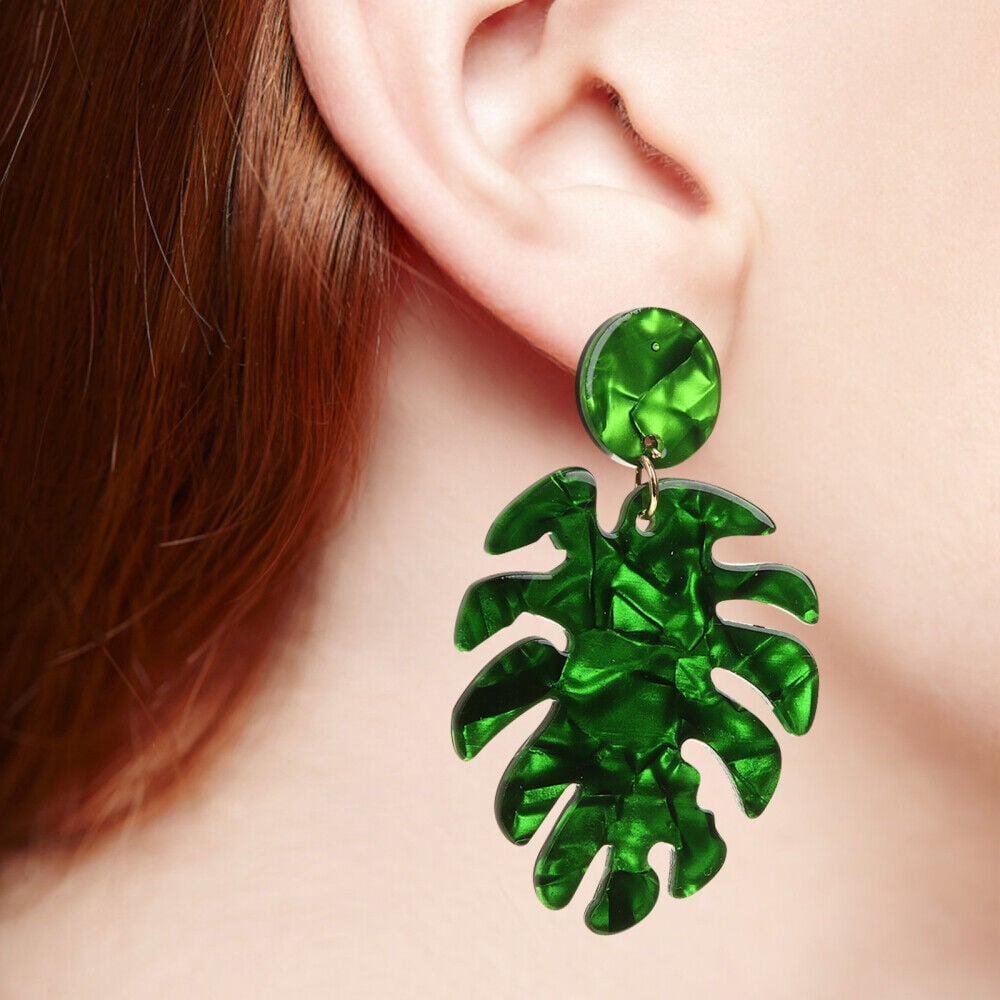 Image of Monstera acrylic earrings 🍃