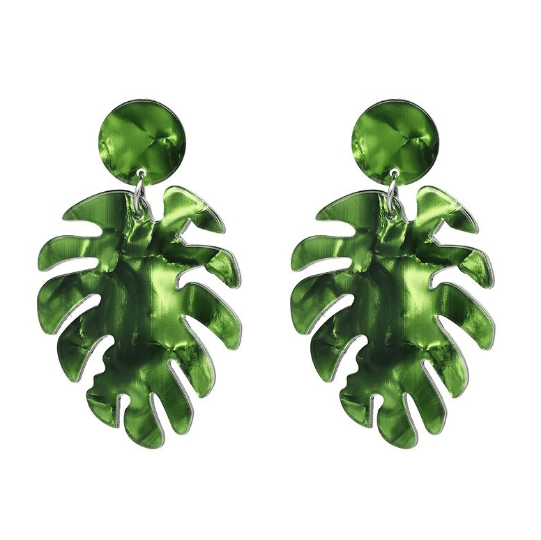 Image of Monstera acrylic earrings 🍃