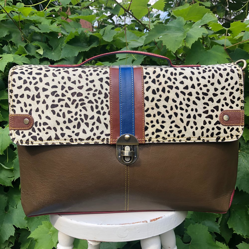 Image of Harlequin Collection - Animal/Recycled Leather Laptop Bag #19A