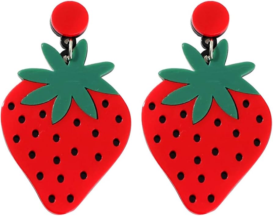 Image of Fruit acrylic earrings 🍒🍓