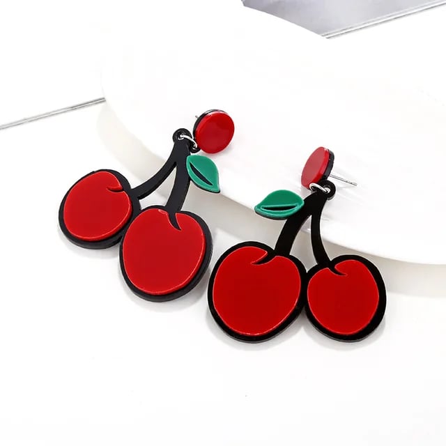 Image of Fruit acrylic earrings 🍒🍓