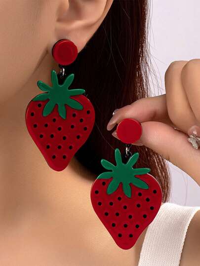 Image of Fruit acrylic earrings 🍒🍓