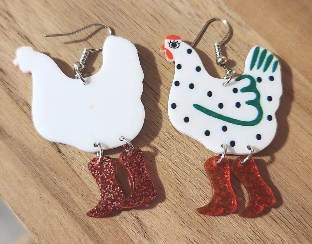 Image of Chicken acrylic earrings 🐓