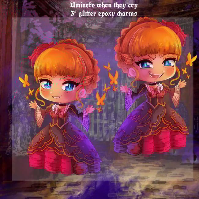 Umineko No NaKu Koro Ni 3” Glitter Epoxy Charms