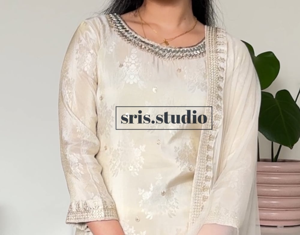 Image of Dola silk beige kurtha set