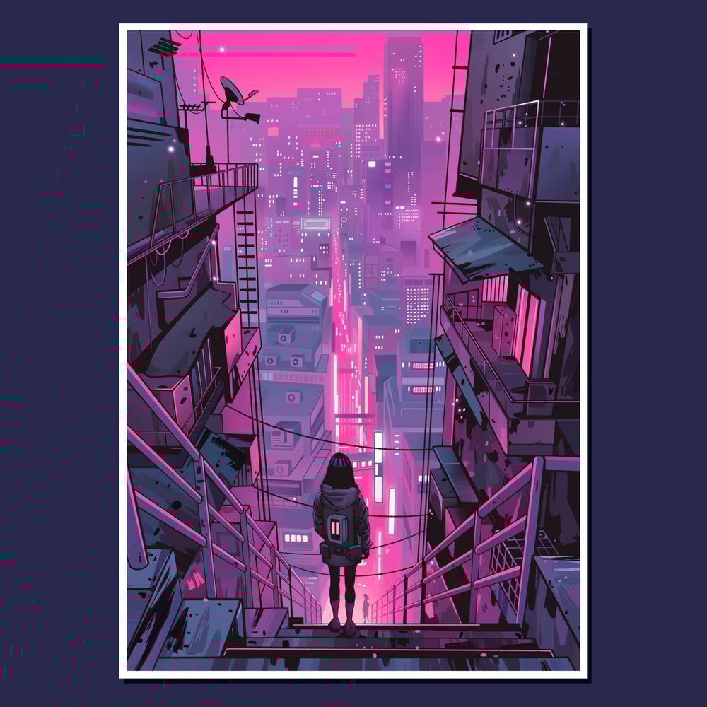NEON DESCENT PRINT