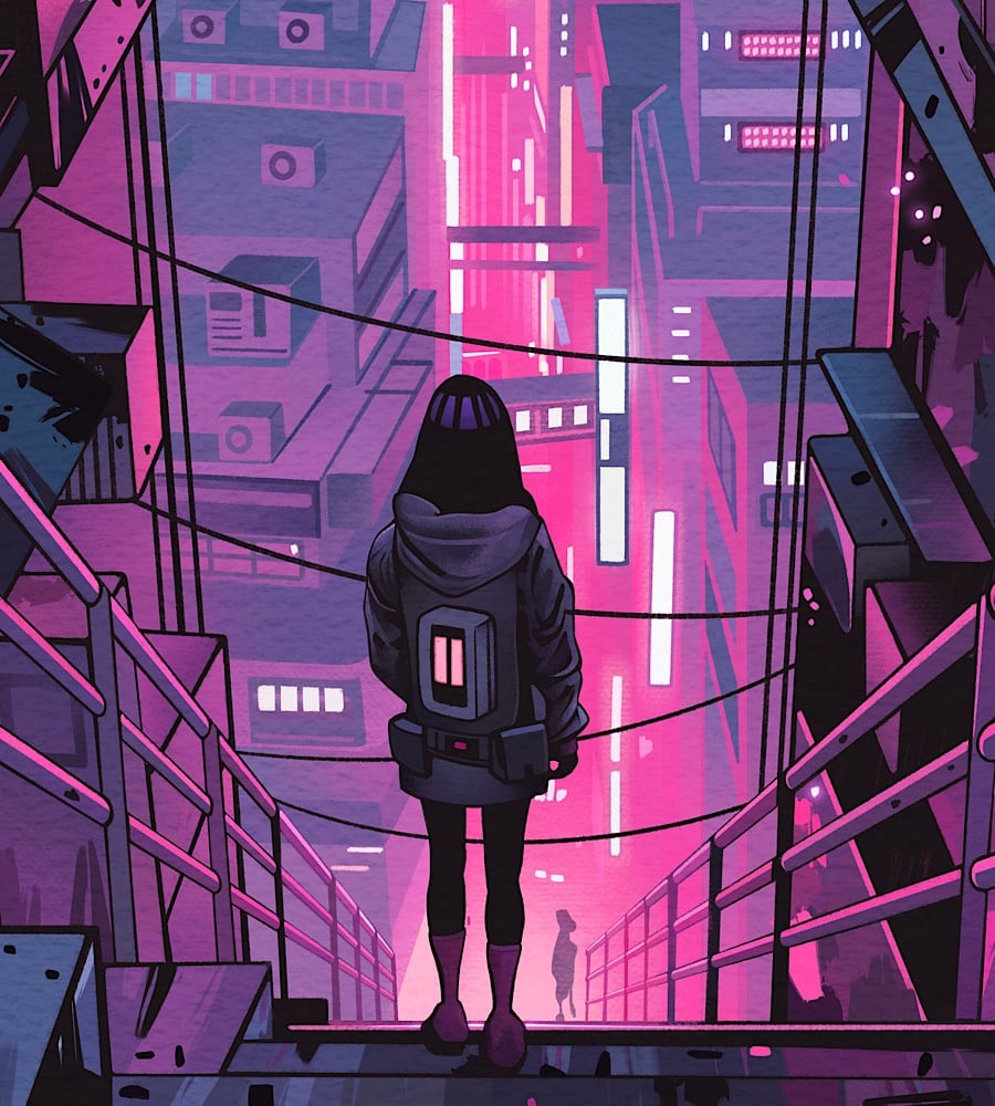 NEON DESCENT PRINT
