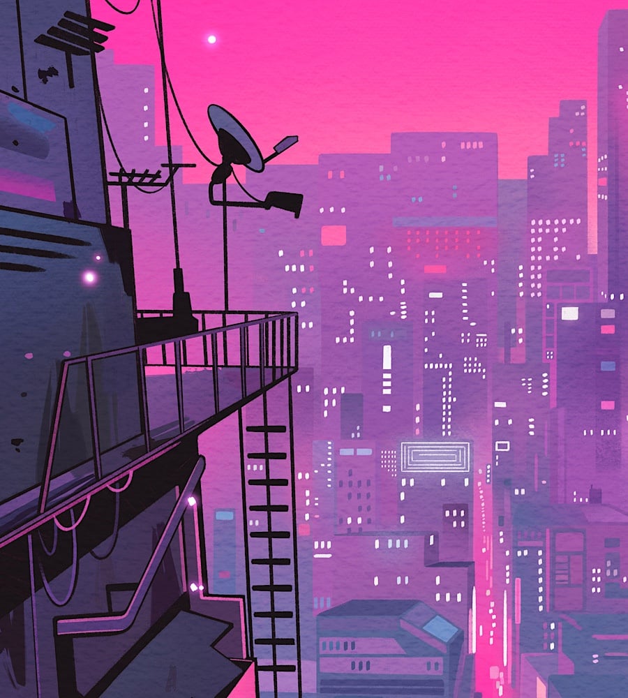 NEON DESCENT PRINT
