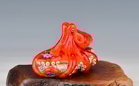 Image 6 of XXXL. Hot Orange Red-Spot 3D Octopus - Flamework Glass Sculpture