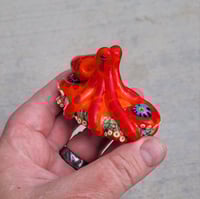 Image 8 of XXXL. Hot Orange Red-Spot 3D Octopus - Flamework Glass Sculpture