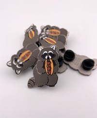 Image 3 of Hot Dog Raccoon Pin