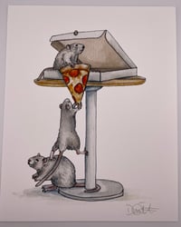 Image 1 of Sharing is Caring Pizza Rats Print