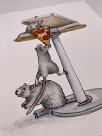 Image 3 of Sharing is Caring Pizza Rats Print