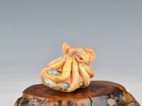 Image 3 of LG. Streaky Little Coral Orange Octopus - Flameworked Glass Sculpture Bead