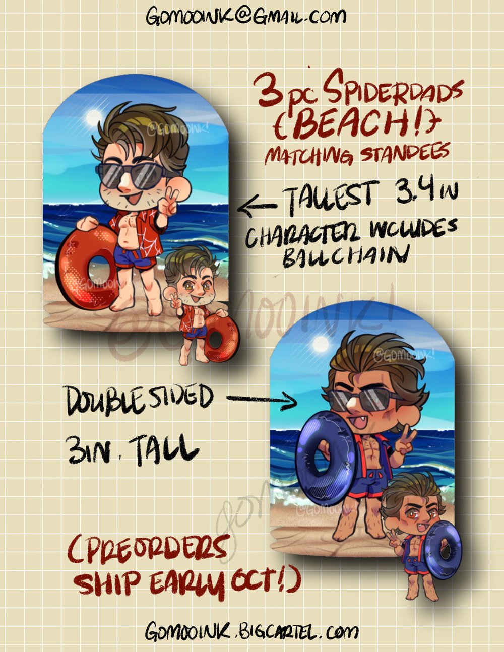 [PREORDER] 🏖️ SUMMER SPIDERS Acrylic Keychain Standees