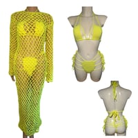Crochet Neon Yellow (medium) 3 piece set