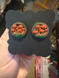 Orange Mycena; Earrings