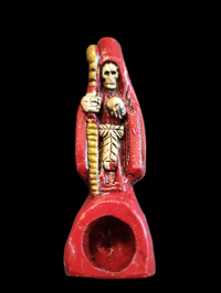 Image 1 of Red Santa Muerte Pipe 