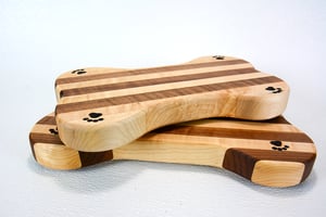 Image of Walnut and Maple Dog Lovers Cutting Board, Handmade Wooden Serving or Chopping Board, Cheese Board