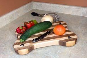 Image of Walnut and Maple Dog Lovers Cutting Board, Handmade Wooden Serving or Chopping Board, Cheese Board
