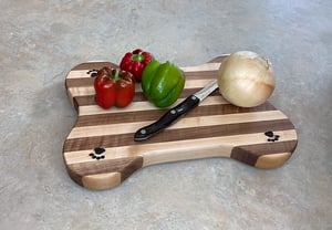 Image of Walnut and Maple Dog Lovers Cutting Board, Handmade Wooden Serving or Chopping Board, Cheese Board