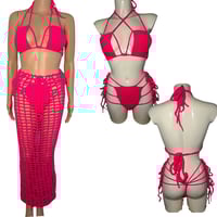 Crochet Neon Pink (Large) 3 piece set
