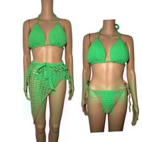 Neon Green 3 piece Large thong set
