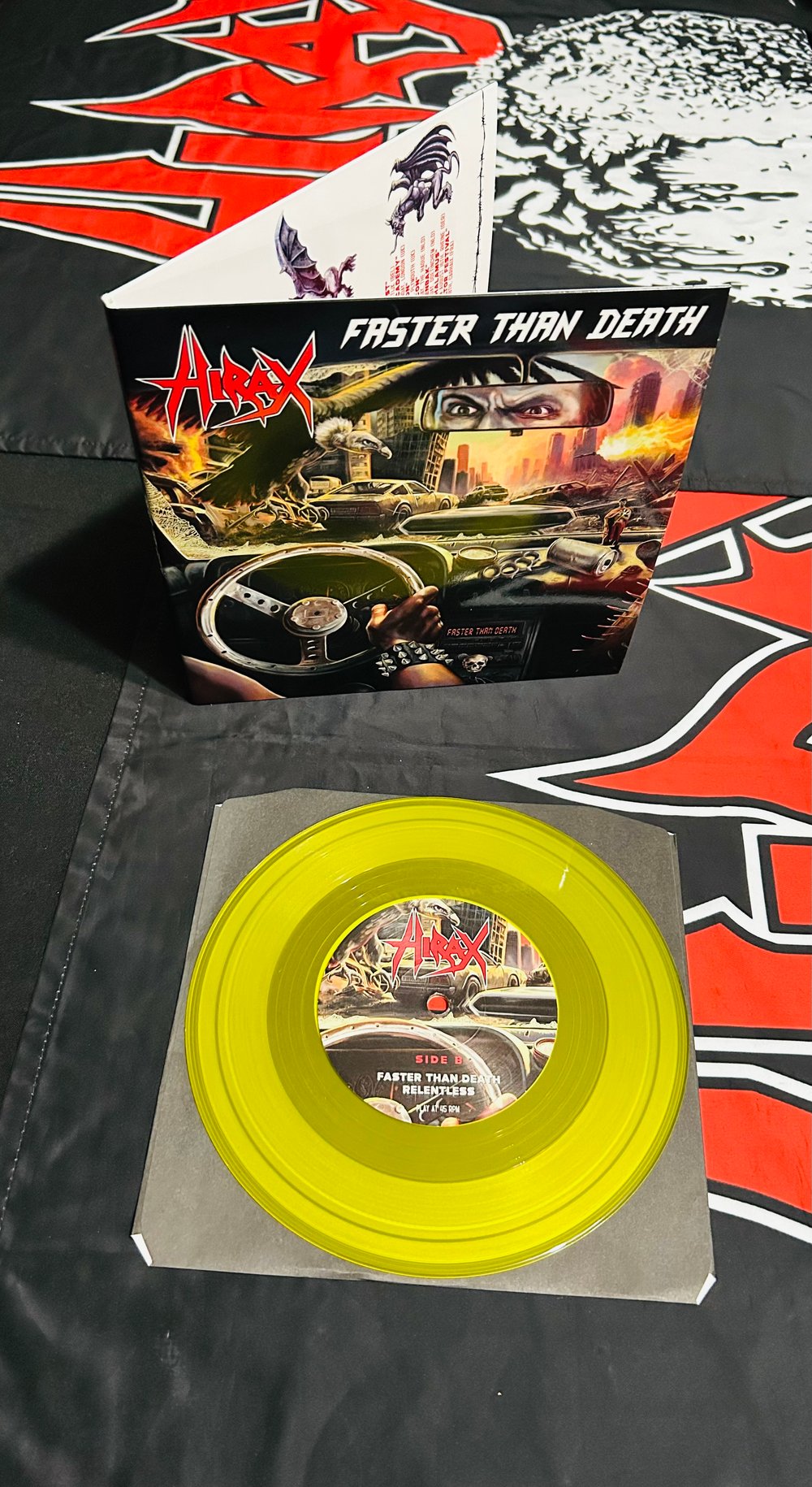 HIRAX - "Faster Than Death" (4 song EP) 7" color import vinyl