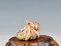 Image 3 of LG. Streaky Sedona Coral Octopus - Flameworked Glass Sculpture Bead