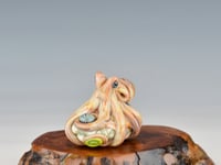 Image 4 of LG. Streaky Sedona Coral Octopus - Flameworked Glass Sculpture Bead