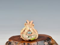 Image 5 of LG. Streaky Sedona Coral Octopus - Flameworked Glass Sculpture Bead