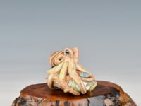 Image 6 of LG. Streaky Sedona Coral Octopus - Flameworked Glass Sculpture Bead