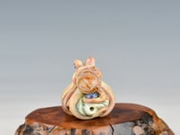 Image 10 of LG. Streaky Sedona Coral Octopus - Flameworked Glass Sculpture Bead