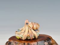 Image 13 of LG. Streaky Sedona Coral Octopus - Flameworked Glass Sculpture Bead