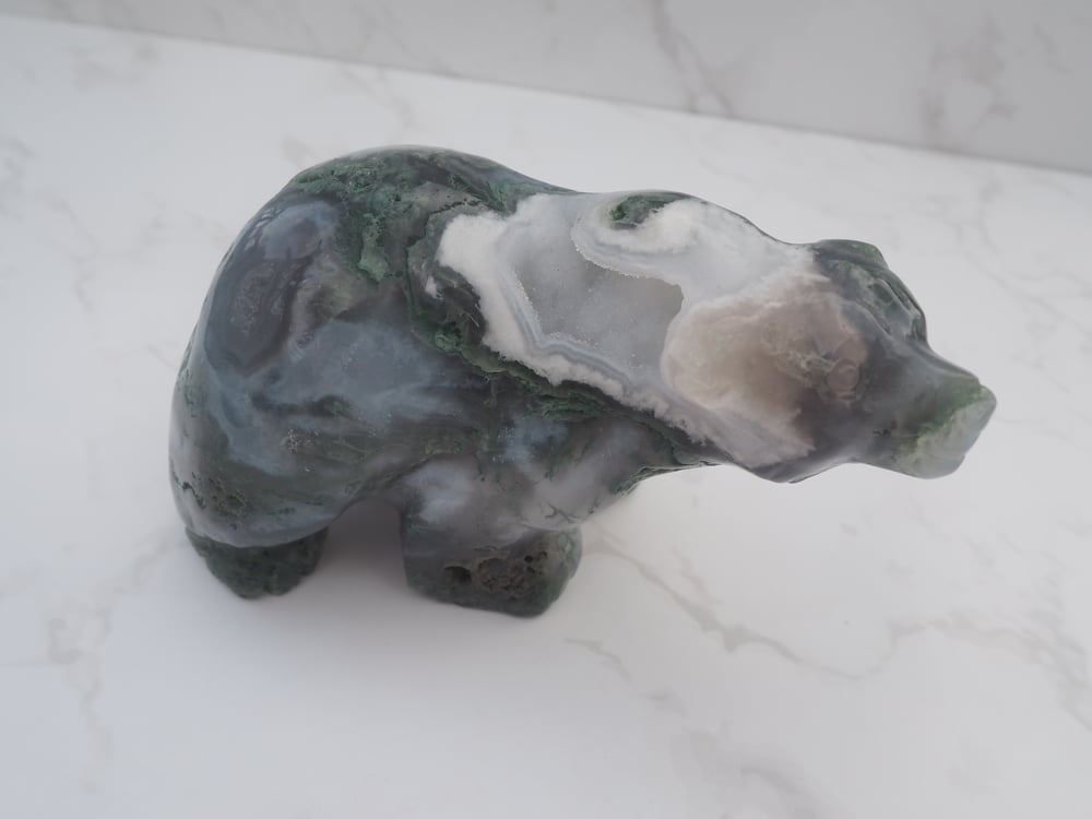 Image of Moss Agate Bear 297g 