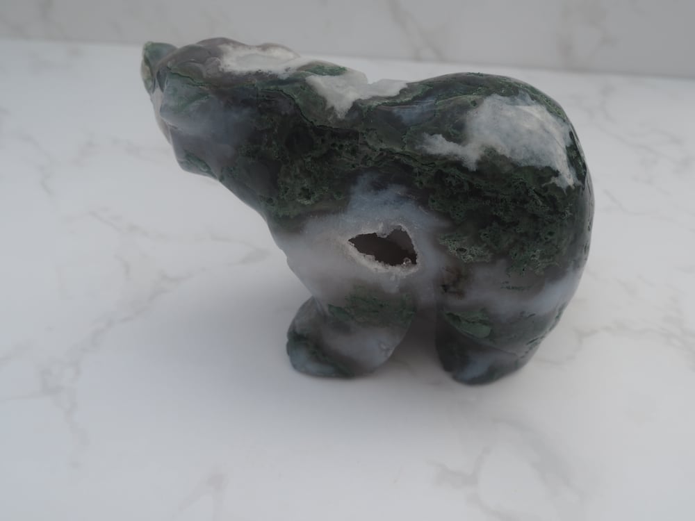 Image of Moss Agate Bear 297g 