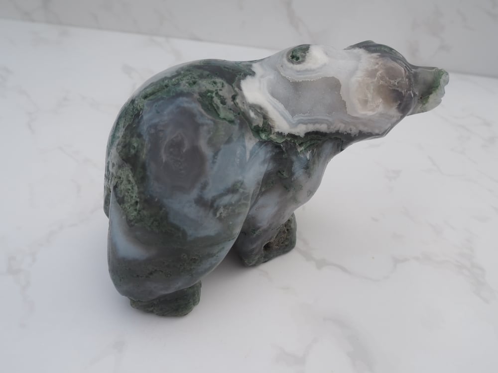 Image of Moss Agate Bear 297g 