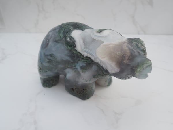 Image of Moss Agate Bear 297g 