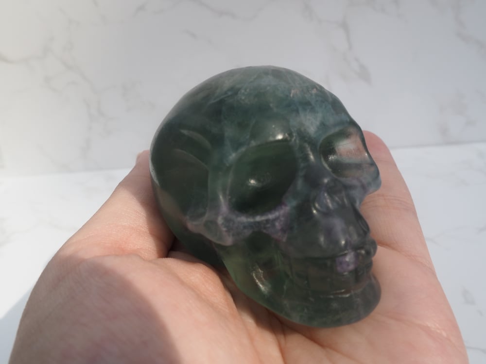 Image of Green Fluorite Skull 164g