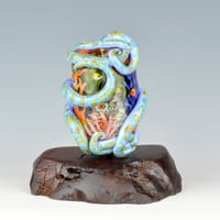 Image 9 of XXXXL. Periwinkle Reticulated Kraken with Coral Reef Garden - Flamework Glass Sculpture