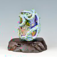 Image 10 of XXXXL. Periwinkle Reticulated Kraken with Coral Reef Garden - Flamework Glass Sculpture
