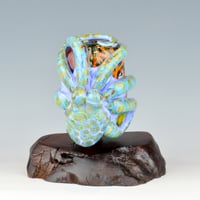 Image 4 of XXXXL. Periwinkle Reticulated Kraken with Coral Reef Garden - Flamework Glass Sculpture